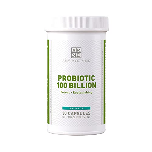 Dr. Amy Myers Best Probiotics 100 Billion CFU Per Capsule - for Women & Men - Powerful Combination of Doctor Approved Strains - Supports Healthy Digestion and Gut Bacteria Balance - One Month Supply