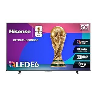 Hisense 50" E6 Cinema Series Hi-QLED 4K UHD Smart Fire TV (50E6QF, 2025 Model) - AI Light Sensor, Dolby Vision · Atmos, Voice Remote with Alexa, Motion Rate 120, HDR 10+ Adaptive, Game Mode Plus