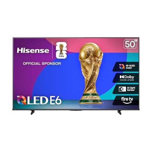 Hisense 50" E6 Cinema Series Hi-QLED 4K UHD Smart Fire TV (50E6QF, 2025 Model) - AI Light Sensor, Dolby Vision · Atmos, Voice Remote with Alexa, Motion Rate 120, HDR 10+ Adaptive, Game Mode Plus