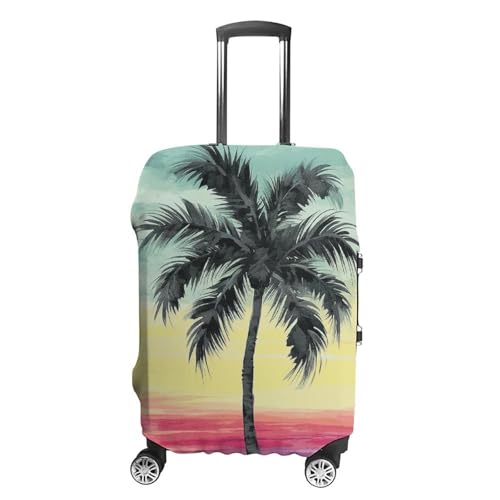Travel Luggage Cover Elastic Suitcase Protector Anti-Scratch Washable Tropical Palm Tree Luggage Sleeve Tsa Approved Carry on Covers Baggage Cover Fits 18-32 Inch Luggages