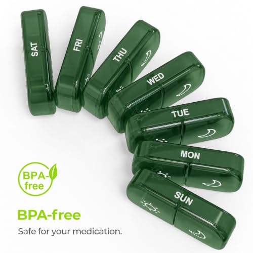 Image of AUVON Weekly Pill Organizer 2 Times a Day, One-Sided Opening, Easy to Use