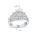 Imagen de Bling Jewelry Clásico Tradicional 3CT Redondo Solitario 3 Piedras Pasado Presente Futuro Solitario Banda Pavé Anillo de Aniversario de Compromiso de Boda AAA CZ Para Mujeres
