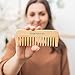 GranNaturals Wide Tooth Wooden Birthing & Labor Comb - Natural Wood Detangler for Wet or Dry Hair - Prevents Tangle & Static - Styling & Detangling Tool for Straight, Curly, Wavy, Thick Hair