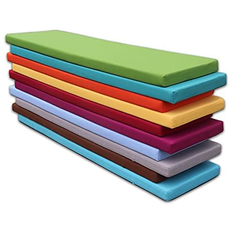 Waterproof Bench Cushion Pad Thick Long Chair Seat Pad 2 3 4 Seater 5cm Bench Seat Cushions With Zipper Removable Washable for Patio Swing Furniture Indoor Outdoor Cover
