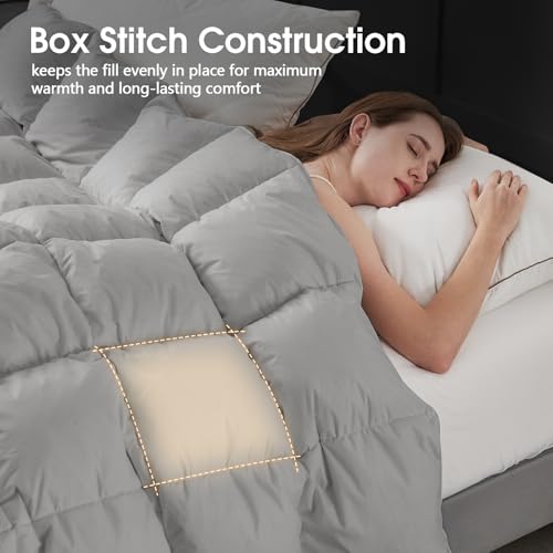 Cymula Queen Feather Down Comforter Dark Gray thumbnail 2