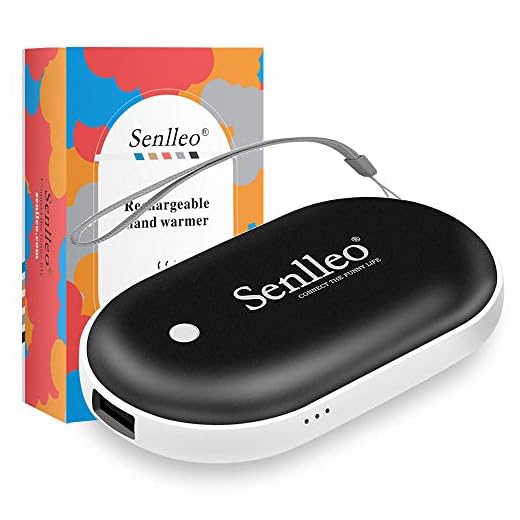 Senlleo Rechargeable Hand Warmer, 5200mAh PowerBank : Larger Capacity and Double-Sided Pocket Warmer Compatible with iPad iPhone Samsung All Android Smartphone, Winter Gift for Men Women(Black)