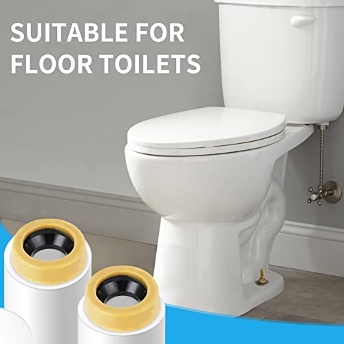 Menty Extra Thick Toilet Wax Ring For 3" Or 4" Drains Toilet Wax Rings Can Be Used To Install Or Replace Old Or New Toilets With A Perfect Leak-Proof Seal. Yellow 2-Piece Set. #TOP7