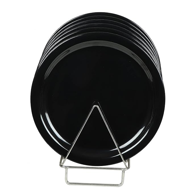 Image of Round Microwave Safe Dinner Plates for Serving Office /Party /Home /Dining Table /Kitchen /Restaurant (Set of 12 Plates)