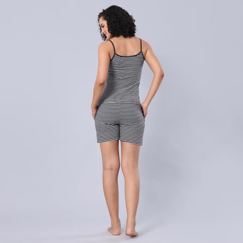 Image of Evolove Women's Cotton Slip & Short Set Sleevesless Round Neck Night Suit Set Super Soft Comfortable (Slip-NS)