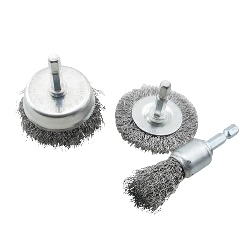 Image of TAODAN 6PCS Wire Brush Wire Wheel Brush Wire Cup Brush High Carbon Steel Drill Wire Brush Suitable for Metal and Non Metal Surface Preparation