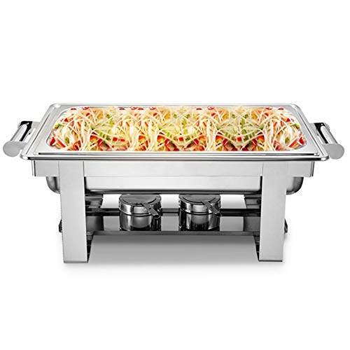 Aprilhp Warmhaltebehälter Essen, Chafing Dish Buffetwärmer Speisenwärmer Wärmebehälter Warmhaltegerät Edelstahl Buffet… – Bild 5