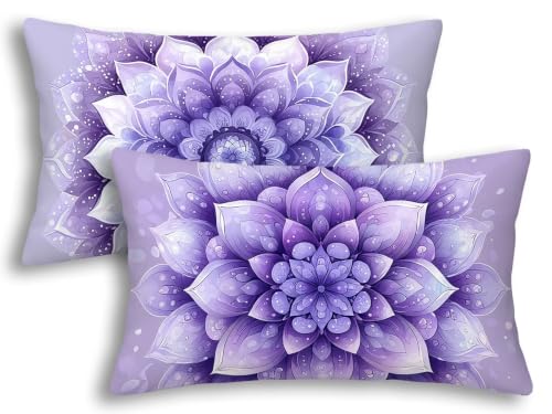 Fundas cojines 40x80 púrpura juego de 2 fundas de almohada rectangular para cama y sofá 2