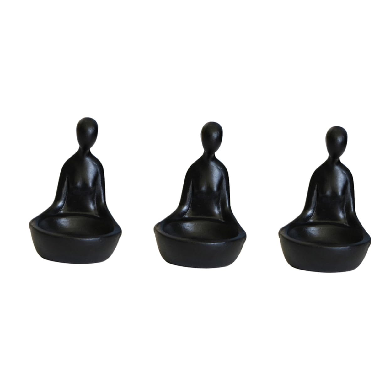 Amosfun 3st Leuchter Kerzenschale Abstrakte Kunstskulpturen Denker Figur Kegelkerzenhalter Moderne Kerzenhalter -statue Abstrakter Charakter Für Tisch Harz Black
