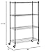 Amazon Basics 4-Shelf Adjustable, Heavy Duty Storage Shelving Unit on 3'' Wheel Casters, Metal Organizer Wire Rack, 36