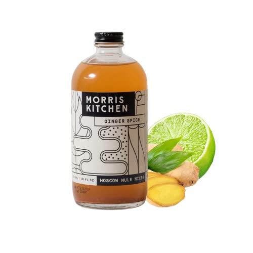 Morris Kitchen Ginger Spice Moscow Mule Cocktail Mixer - Single Bottle 16 Oz - Flavored Craft Syrup Drink Mix