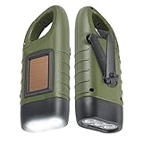 Linterna LED recargable con manivela de mano y dinamo para pesca, barco, senderismo, camping, seguridad, paquete de emergencia