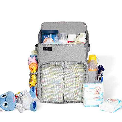Hanging Diaper Caddy Organizer,Storage for Baby Nursery,Hang on Crib,Hanging Nursery Organizer, Crib Storage Organizer, Bag Holder (Gray)