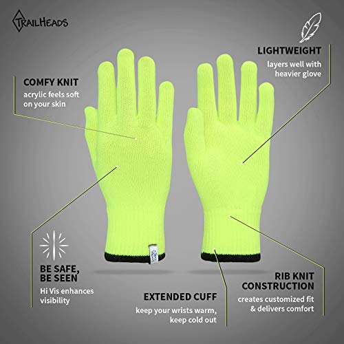 TrailHeads Luvas de malha leve | Luvas de inverno | Luvas de camada base para homens e mulheres