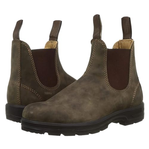 LMUIPMAA Hombres Botines Chelsea Tobillo Alto Botas De Vestir,Marrón,39 EU