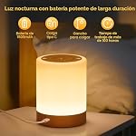 Lamparas de Mesita de Noche, 256 RGB Color y 5 Modos,Recargable USB