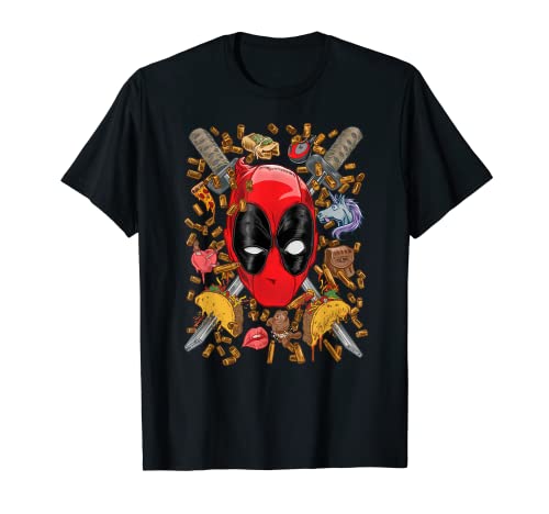 Marvel Deadpool Snacks and Bullets Camiseta