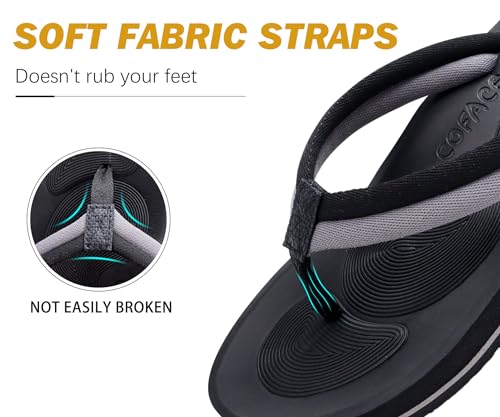 Image of COFACE Flip Flops For Women with Arch Support Comfortable Yoga Mat Orthopedic Sandals Lightweight Womens Flip-Flop