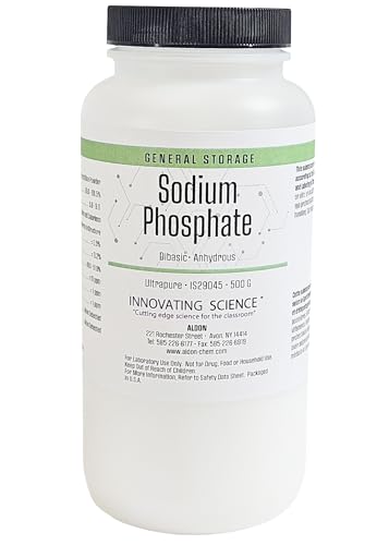 Innovating Science Ultrapure Sodium Phosphate Dibasic Anhydrous, 500g | High-Purity Crystalline Powder for Lab & Biochemical Applications | Greater Than or Equal to 98.0% Purity | RNase & DNase Free