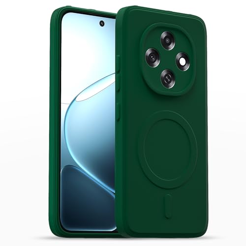 Image of Pikkme Back Cover for Oppo F31 Pro 5G Soft Matte Silicone Mag-Safe Design (Mag-Safe Not Support) Camera Protection | Slim Fit Bumper Cover (Green)