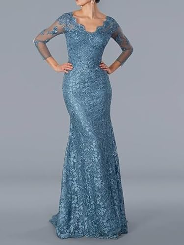 Mermaid/Trumpet Elegant Mother of The Bride Dress Evening Dress V Neck Court Train Party Prom Dress with Appliques3