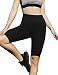 AJISAI Womens 8.5" High Waist Compression Athletic Yoga Running Workout Shorts Regular/Plus Size(XS-2XL) Color Black Size L