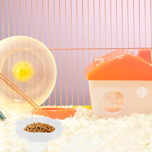 WOONEKY 2Pcs Ceramic Hamster Bowls Wear-Resistant Food and Water Dishes for Small Animals Household Feeders for Hamsters and Chinchillas Easy to Clean - Image 5