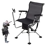 GYMAX Hunting Chair with Gun Rest, 360°...