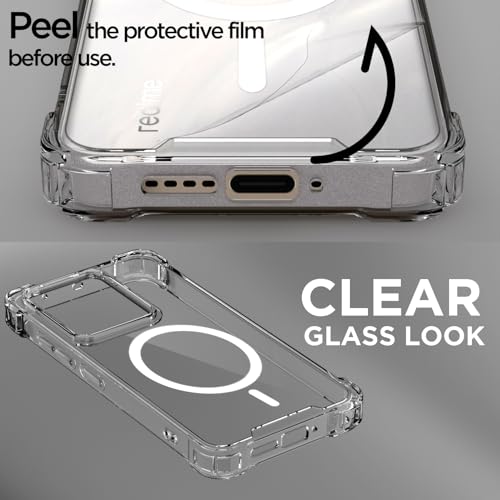 Image of Pikkme Back Cover for Realme 15 Pro 5G Mag-Safe Shockproof PC + TPU Protective Case Magnetic Support Bumper Case (Transparent Mag-Safe)