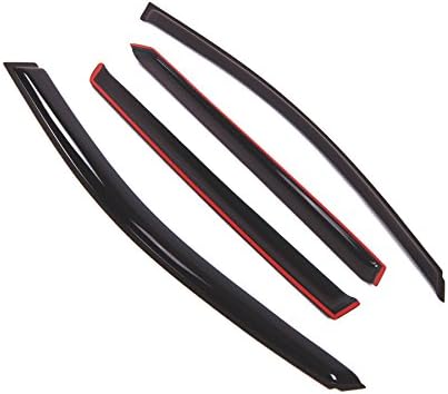 Tuningpros WD2-488 Dark Smoke 4 Pcs Set Window Visor (Outside Mount) Deflector Rain Guard Compatible with 2003-2014 Volvo XC90 - 1