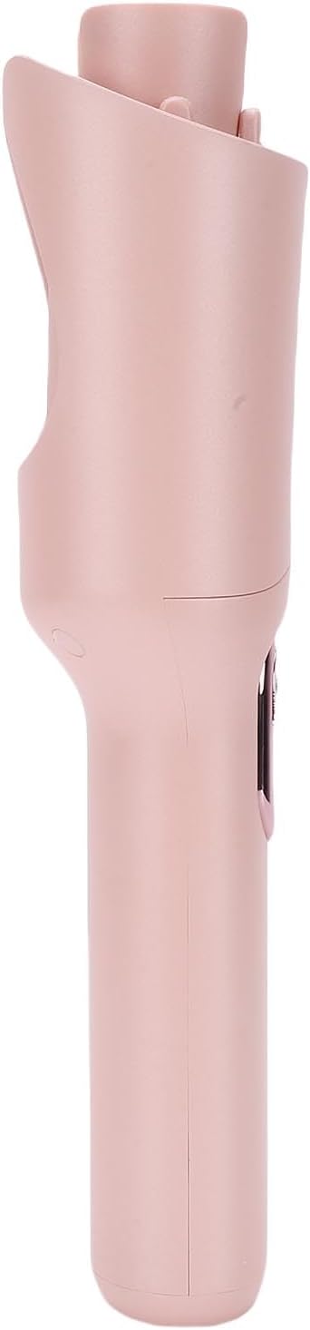 Brrnoo Automatic Hair Curler, Cordless Curling Wand with Digital Display and 3 Temperature Settings 160C 180C 200C, Semi Enclosed Design for Beach Waves, Built in 2600mAh Battery for (Pink)