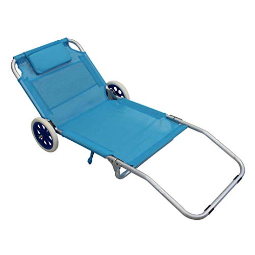  milani home Spiaggina Mare Sdraio Carrello Pieghevole Alluminio Textilene Colore Casuale