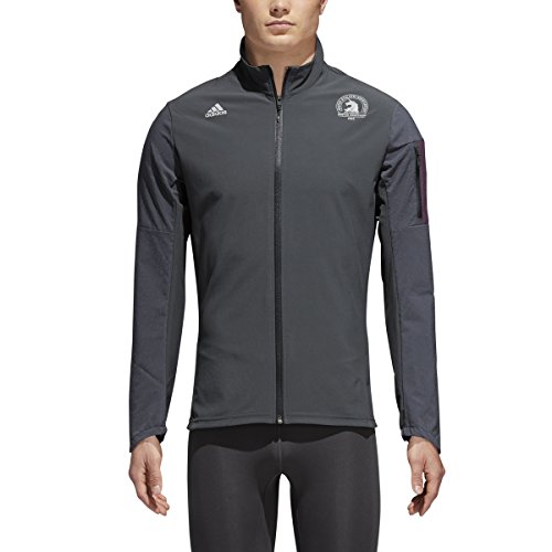 adidas Men's 2018 Boston Marathon Supernova Jacket (Carbon,NOBRED, X-Large)
