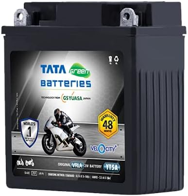 Tata Green Batteries Bike Battery | Velocity Plus Yt5A (12V & 5Ah) 54 Months Warranty)