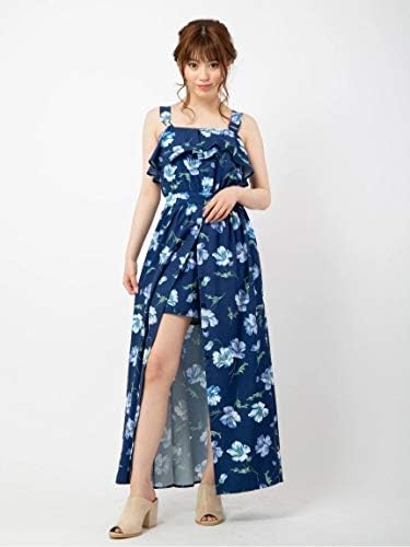 Amazon Co Jp セシルマクビー Cecil Mcbee 花柄マキシワンピース ネイビー M 服 ファッション小物