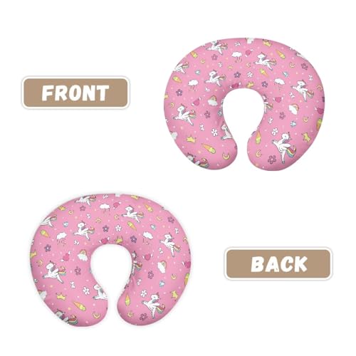 Image of Cartoon Horse Nursing Pillow Cover Soft Neutral Breastfeeding Pillow Slipcover Durable Removable Nursing Pillow Case for Baby Boy Girl