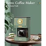 Amaste Drip Coffee Machine with 25 Oz Glass Pot, Retro Style Maker with Reusable Coffee Filter & Three Brewing Modes, 30minute-Warm-Keeping, Matcha Green - Image 2