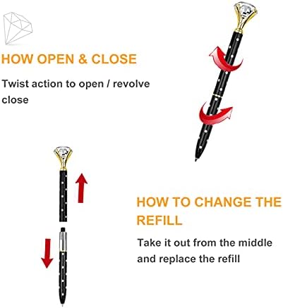 EVNEED 7PCS Diamond Pens Beautiful Metal Ballpoint Pen for Women,Coworkers,Hostess and Girlfriend,Christmas Gifts
