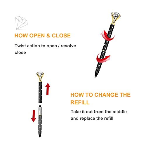 Evneed 7Pcs Diamond Pens Beautiful Metal Ballpoint Pen For Women,Coworkers,Hostess And Girlfriend #TOP3