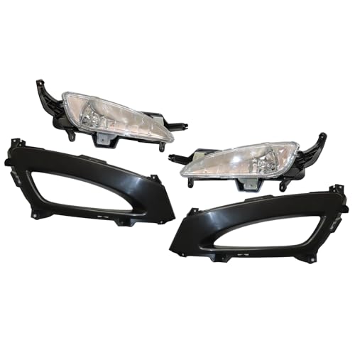Nozue For 2011 2012 2013Kia Optima,Halogen Front Bumper Fog Lights & Bezels Set,Right and Left Fog Lamps&Covers Assembly Replacement