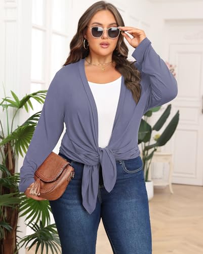 Image of Plus Size Lightweight Cardigan for Women Soft with Pockets 1X-5X