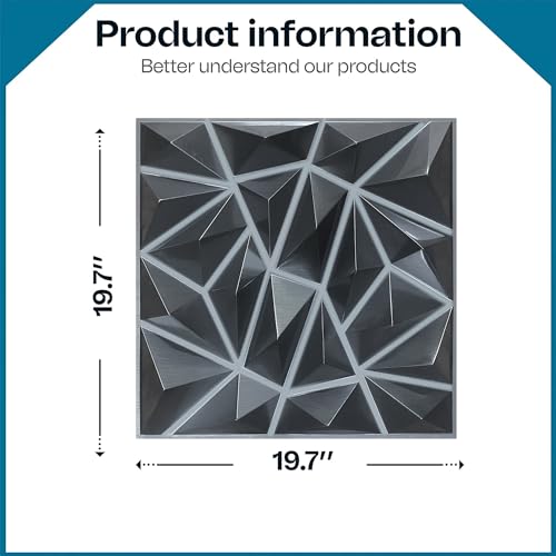 Image of Kayra Decor 3D PVC Wall Panel-Metallic Silver Big Diamond (Size 19.7 inch X 19.7 inch Covers 16.14 Sq.Ft.Pack of 6) PVC Panel for Home Kitchen Studio Saloon Living Room Gaming Room and Office Decor