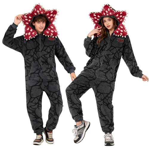 ［Sieberg］ ストレンジャーシングス コスプレ衣装 人食い花 パジャマ ジャンプスーツ 着ぐるみ こ暖かい 可...