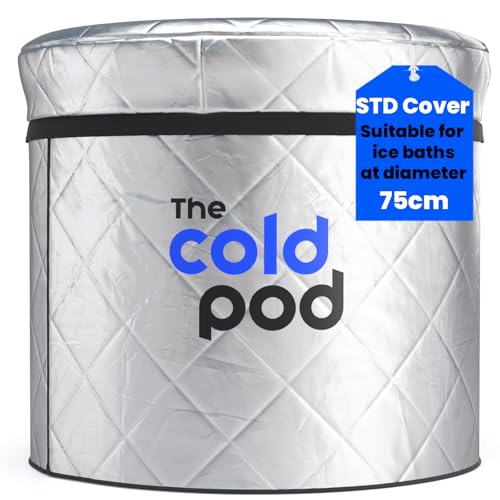 The Cold Pod Ice Bath Tub Cover 75cm / 320L: Insulated and Silver UV Heat Reflective Cold Plunge Tub Cover,Water Proof and Zip Up All Weather Resistant Protective Lid