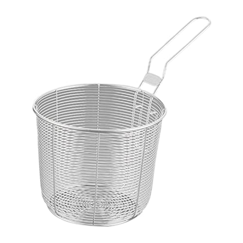 perfk Cesta para freír de Acero Inoxidable, Cesta para freír, freidora, colador, Mini Cesta para freír, colador, Cesta para freír, 13,5 CM