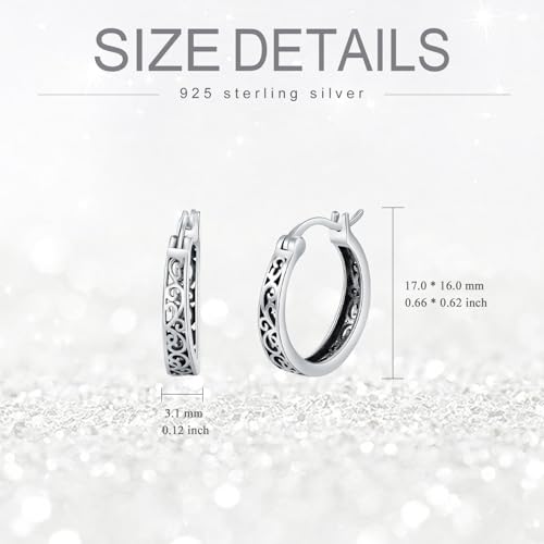 Sterling Silver Hoop Earrings Small Hoop Sun/Leaf/Triangle Huggie Earrings for Women Hypoallergenic4